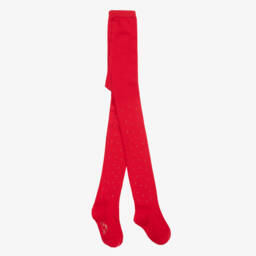 A Dee-Girls Scarlet Sparkle Knit Tights | Childrensalon Outlet