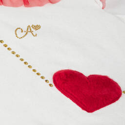 آدي-طقم ليقنز قطن لون أحمر براق للبنات | Childrensalon Outlet