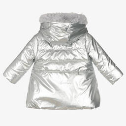 آدي-معطف بافر أطفال بناتي لون فضّي | Childrensalon Outlet