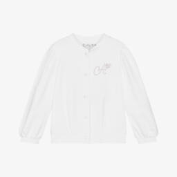A Dee-Girls Soft White Knit Cardigan | Childrensalon Outlet