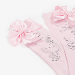 A Dee-Блестящие розовые гольфы с логотипом для девочек | Childrensalon Outlet
