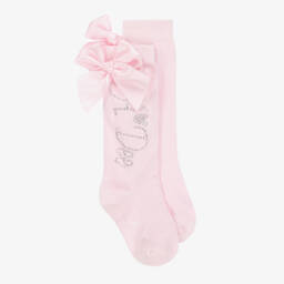 A Dee-Блестящие розовые гольфы с логотипом для девочек | Childrensalon Outlet