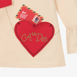 A Dee-Girls Sparkly Beige and Red Legging Set | Childrensalon Outlet