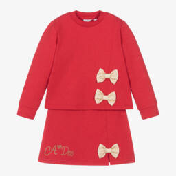 A Dee-Girls Sparkly Red Skirt Ensemble | Childrensalon Outlet