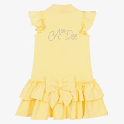 A Dee-فستان قطن مموج للبنات بلون الشمس | Childrensalon Outlet