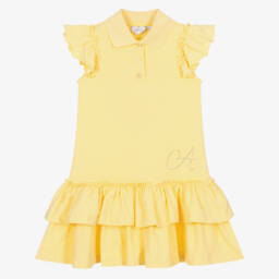 A Dee-فستان قطن مموج للبنات بلون الشمس | Childrensalon Outlet