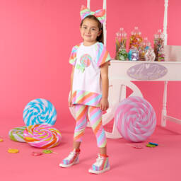 A Dee-Girls Vibrant Stripe High-Top Sneakers | Childrensalon Outlet
