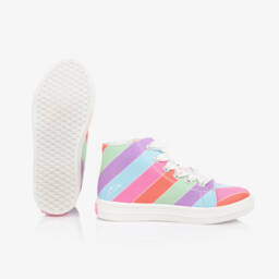 A Dee-Girls Vibrant Stripe High-Top Sneakers | Childrensalon Outlet