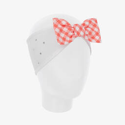 A Dee-Бело-розовая повязка на голову с бантом | Childrensalon Outlet