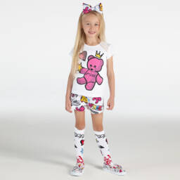 A Dee-Белая хлопковая футболка для девочек | Childrensalon Outlet