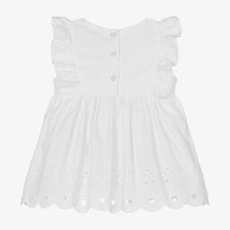A Dee-Girls White Cotton Dress | Childrensalon Outlet