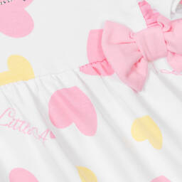 A Dee-Girls White Cotton Hearts Leggings Set | Childrensalon Outlet