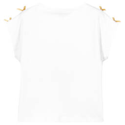 A Dee-Girls White Cotton Star Logo T-Shirt | Childrensalon Outlet