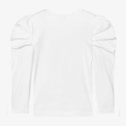 A Dee-تيشيرت قطن جيرسي لون أبيض للبنات | Childrensalon Outlet