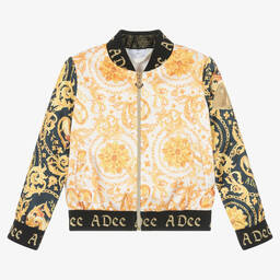 A Dee-Girls White & Gold Zip-Up Top | Childrensalon Outlet