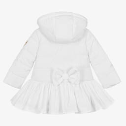 A Dee-Girls White Hooded Puffer Coat | Childrensalon Outlet