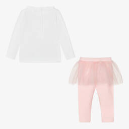 A Dee-Белый топ и розовые легинсы | Childrensalon Outlet