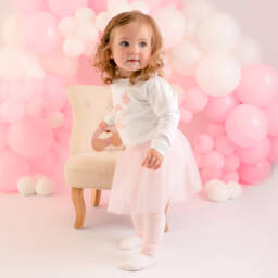 A Dee-Белый топ и розовые легинсы | Childrensalon Outlet