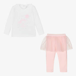 A Dee-Белый топ и розовые легинсы | Childrensalon Outlet