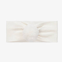 A Dee-Белая повязка на голову с помпоном | Childrensalon Outlet