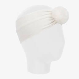 A Dee-Белая повязка на голову с помпоном | Childrensalon Outlet
