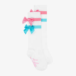 A Dee-Girls White Socks with Colorful Bows | Childrensalon Outlet