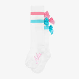 A Dee-Girls White Socks with Colorful Bows | Childrensalon Outlet