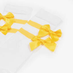 A Dee-Girls White Socks with Sunny Bows | Childrensalon Outlet