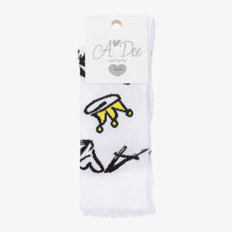 آدي-Girls White Street Art Socks | Childrensalon Outlet