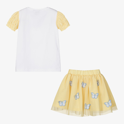 A Dee-Белый топ с желтой юбкой для девочек | Childrensalon Outlet