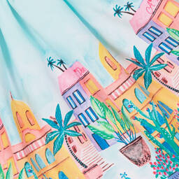 A Dee-Желто-голубое платье с тропическим принтом | Childrensalon Outlet