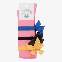 A Dee-Pink Bow Knee High Socks | Childrensalon Outlet