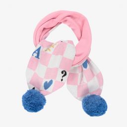 A Dee-Pink Checked Knitted Scarf | Childrensalon Outlet