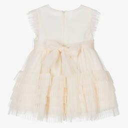 Abel & Lula-Baby Girls Ivory Tulle & Lace Trim Dress | Childrensalon Outlet