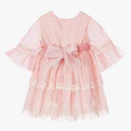Abel & Lula-Baby Girls Pink Embroidered Tulle Dress | Childrensalon Outlet