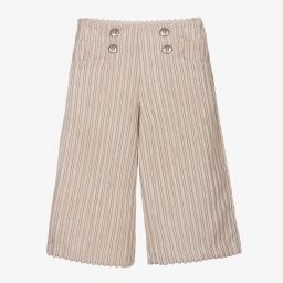Abel & Lula-Beige Wide Leg Trousers | Childrensalon Outlet