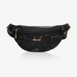 Abel & Lula-Black Sequin Belt Bag (22cm) | Childrensalon Outlet