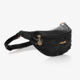 Abel & Lula-Black Sequin Belt Bag (22cm) | Childrensalon Outlet