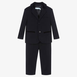 ابل اند لولا-بِدلة قطيفة وجيرسي لون كحلي أطفال ولادي | Childrensalon Outlet