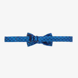 Abel & Lula-Boys Blue Monogram Bow Tie (7cm) | Childrensalon Outlet