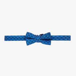 Abel & Lula-Boys Blue Monogram Bow Tie (7cm) | Childrensalon Outlet