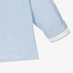 Abel & Lula-Голубой льняной комплект с шортами в полоску для мальчиков | Childrensalon Outlet