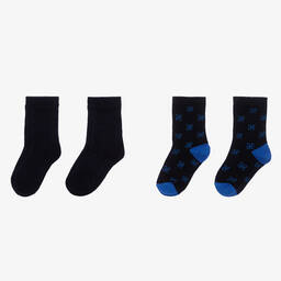 ابل اند لولا-جوارب مزيج قطن لون كحلي أطفال ولادي (عدد 2) | Childrensalon Outlet