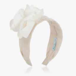 Abel & Lula-Girls Beige Blossom Headpiece | Childrensalon Outlet