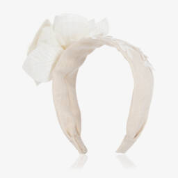 Abel & Lula-Girls Beige Blossom Headpiece | Childrensalon Outlet