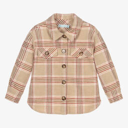 ابل اند لولا-قميص جاكيت مزيج صوف لون بيج للبنات | Childrensalon Outlet