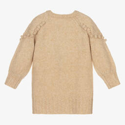 Abel & Lula-Girls Beige Knitted Cardigan | Childrensalon Outlet