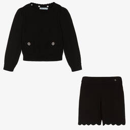 Abel & Lula-Черный трикотажный топ и шорты | Childrensalon Outlet