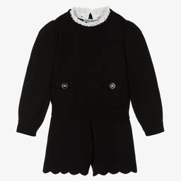 Abel & Lula-Черный трикотажный топ и шорты | Childrensalon Outlet