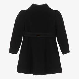 Abel & Lula-Черное шерстяное пальто с поясом для девочек | Childrensalon Outlet